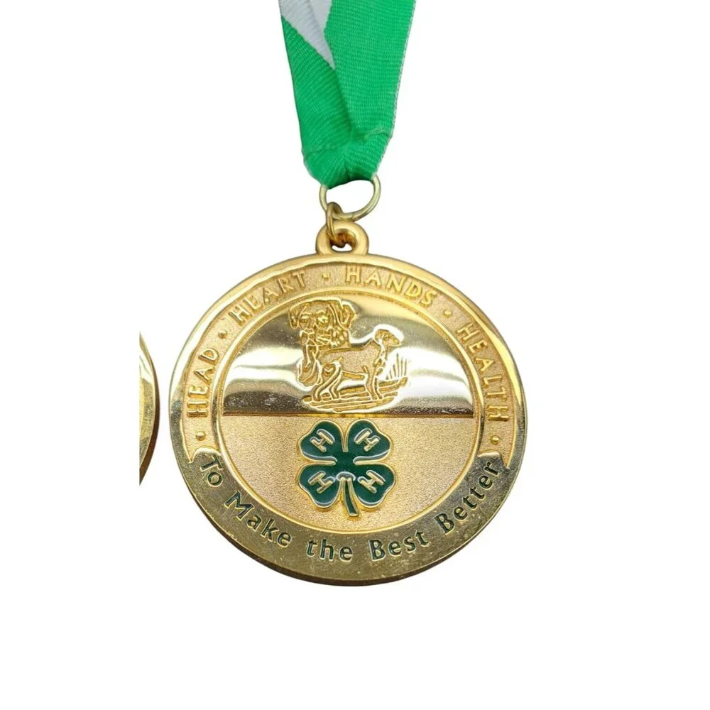 Vintage 4H Dog Show Medals Lot of 4 Metal Collection Osage County Fair Kansas - Picture 3 of 14